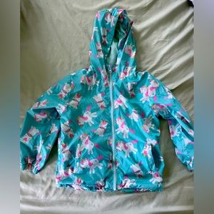 Girls unicorn rain jacket